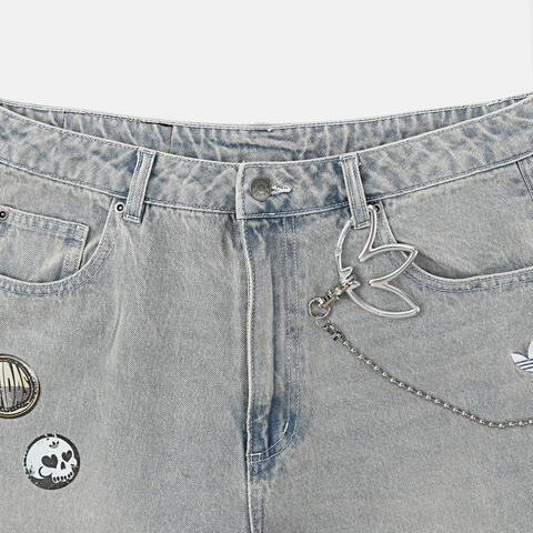 Adidas Original阿迪三叶草2026男子VDAY DNM PANT牛仔长裤KT6366