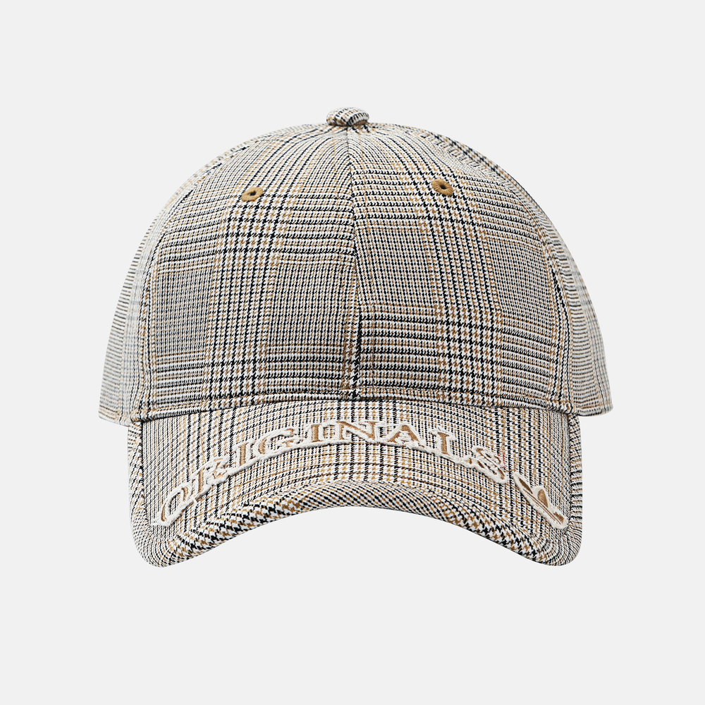 Adidas Original阿迪三叶草2026中性PLAID CAP弯沿帽KW1277