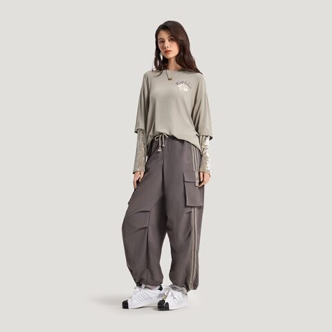 Adidas Original阿迪三叶草2026女子LONG SLV TEE W针织无领长TKR5039