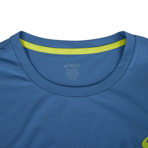 Asics亚瑟士2024男子男式跑步短袖T恤梭织无领短T2011D471-400