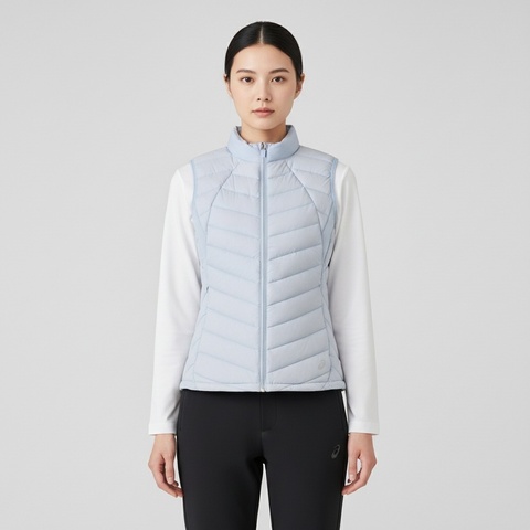 Asics亚瑟士2024女子女式运动轻量羽绒背心羽绒背心2032D406-400