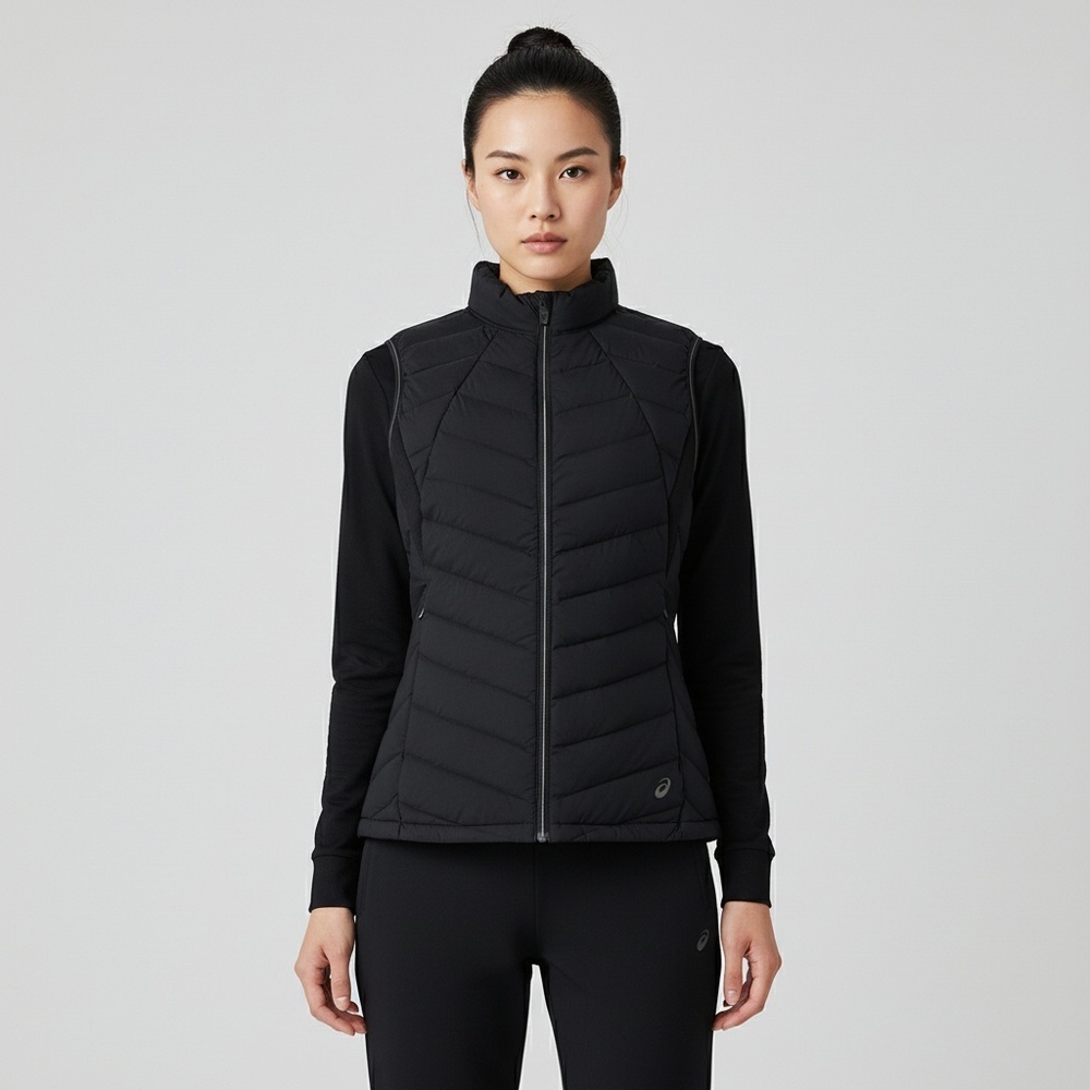 Asics亚瑟士2024女子女式运动轻量羽绒背心羽绒背心2032D406-001