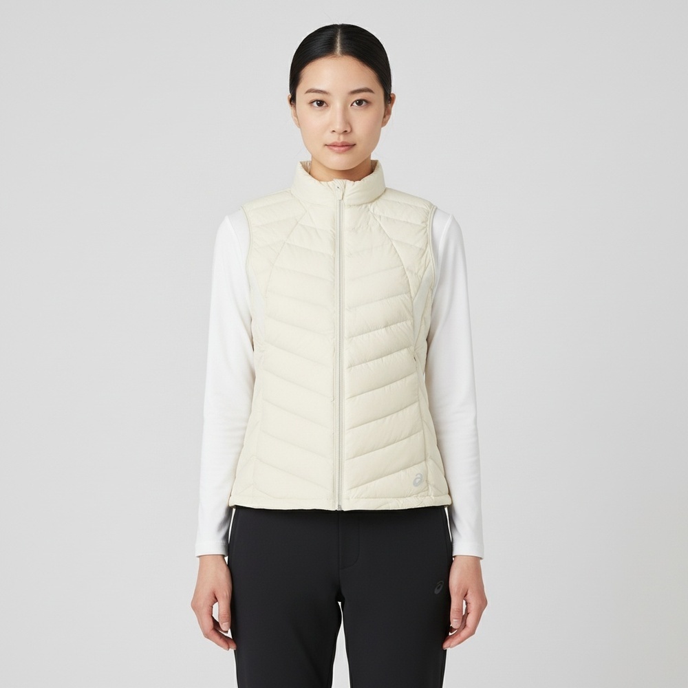 Asics亚瑟士2024女子女式运动轻量羽绒背心羽绒背心2032D406-201