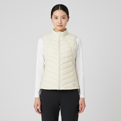 Asics亚瑟士2024女子女式运动轻量羽绒背心羽绒背心2032D406-201