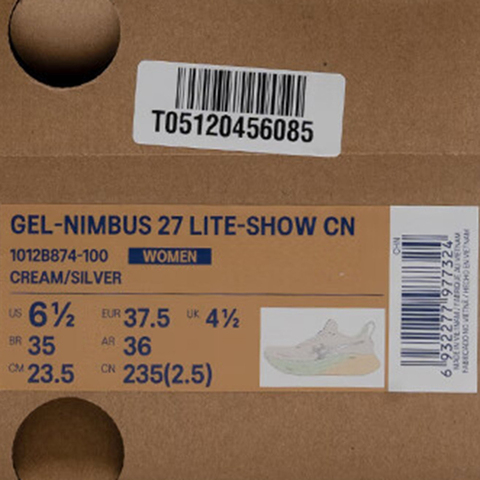 Asics亚瑟士2025女子GEL-NIMBUS 27 LITE-SHOW CNNIMBUS1012B874-100