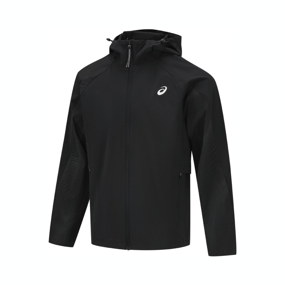 Asics亚瑟士2025男子男式反光跑步夹克梭织连帽外套2011D327-001