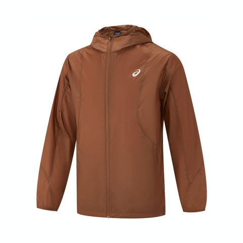 Asics亚瑟士2025男子男式抗UV跑步夹克梭织连帽外套2011D332-800