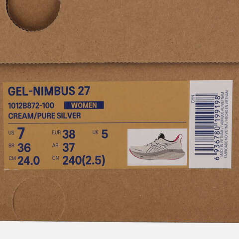 Asics亚瑟士2025女子GEL-NIMBUS 27NIMBUS1012B872-100