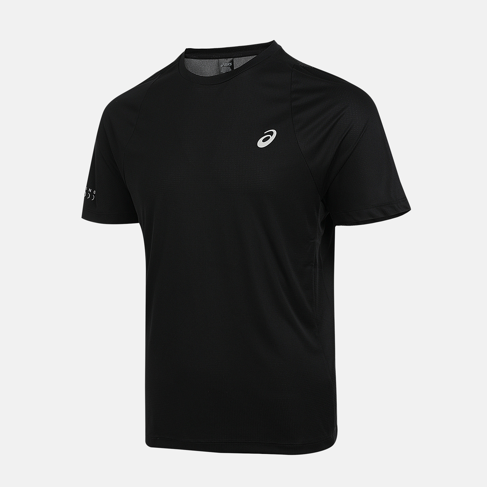 Asics亚瑟士2025男子男式跑步短袖T恤梭织无领短T2011D460-001