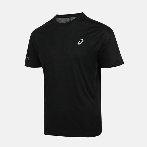 Asics亚瑟士2025男子男式跑步短袖T恤梭织无领短T2011D460-001