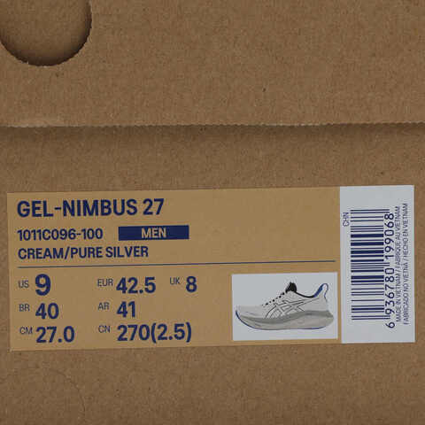 Asics亚瑟士2025男子GEL-NIMBUS 27NIMBUS1011C096-100