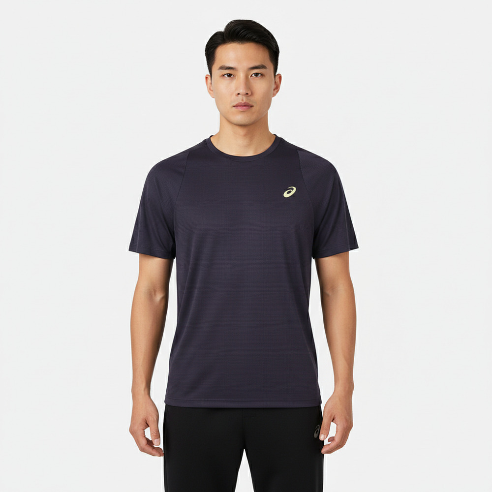Asics亚瑟士2025男子男式跑步短袖T恤梭织无领短T2011D460-500