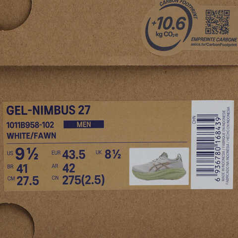Asics亚瑟士2025男子GEL-NIMBUS 27NIMBUS1011B958-102