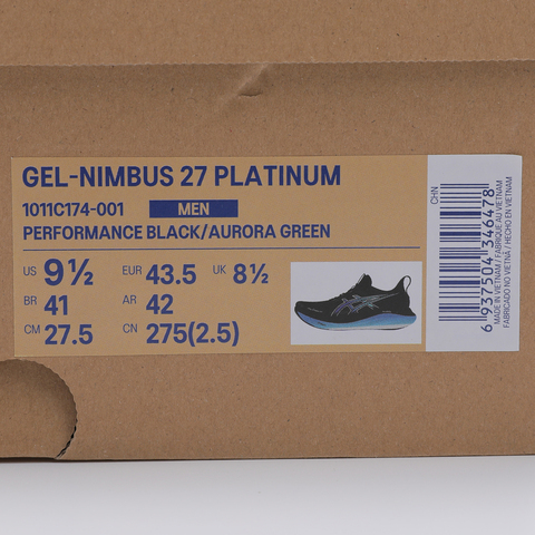 Asics亚瑟士2025男子GEL-NIMBUS 27 PLATINUMNIMBUS1011C174-001