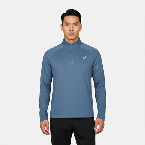 Asics亚瑟士2025男子男式莱卡跑步长袖T恤针织无领长T2011D476-400