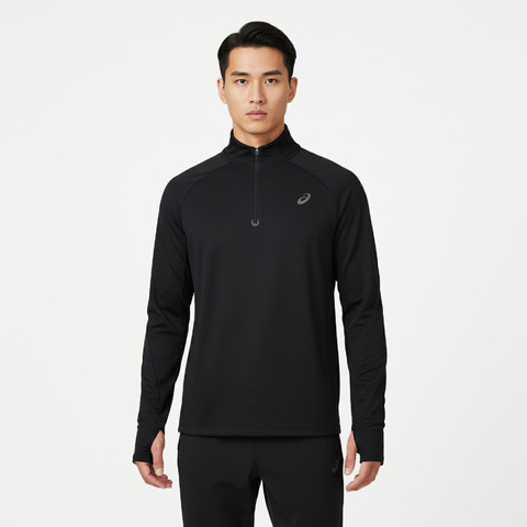 Asics亚瑟士2025男子男式莱卡跑步长袖T恤针织无领长T2011D476-001