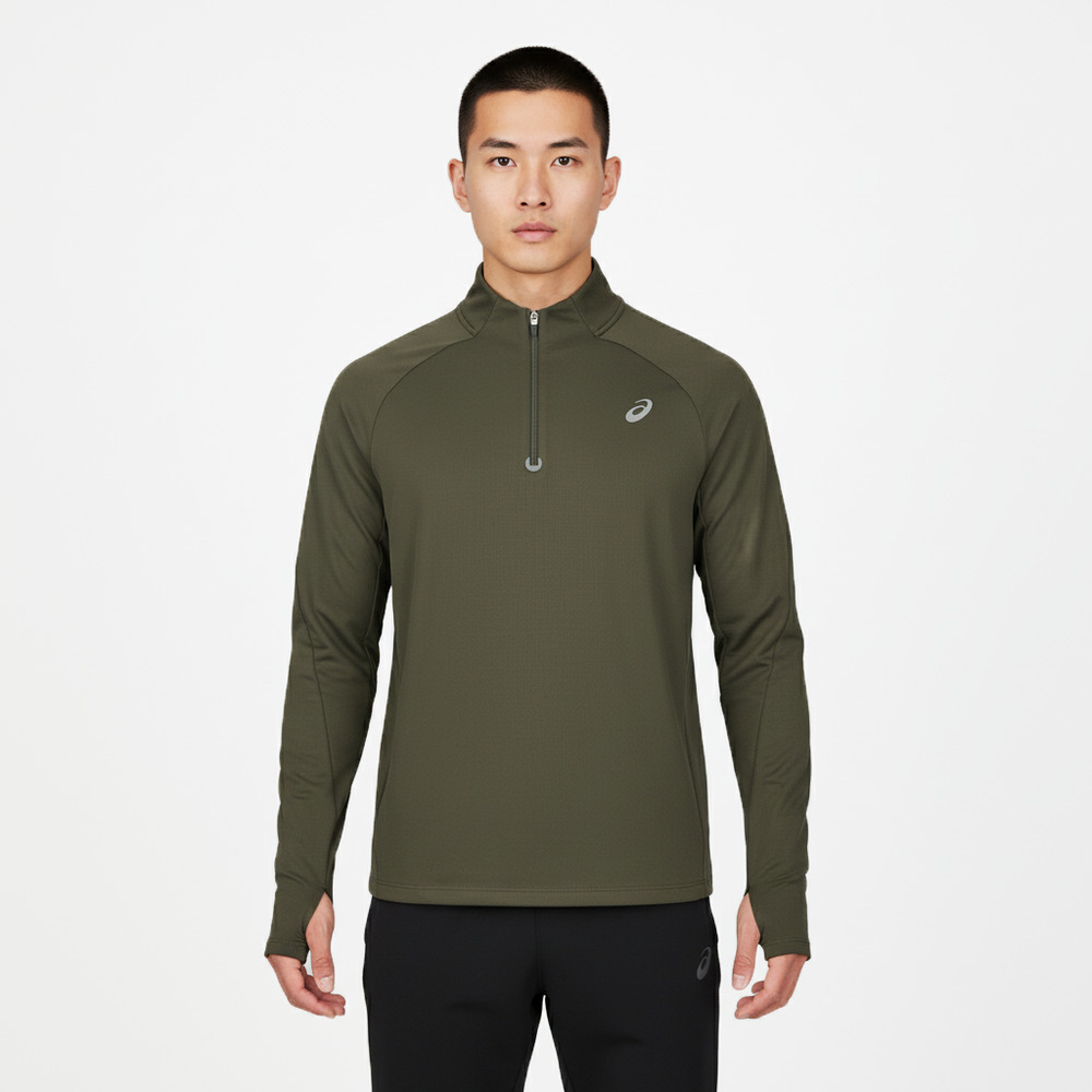 Asics亚瑟士2025男子男式莱卡跑步长袖T恤针织无领长T2011D476-300