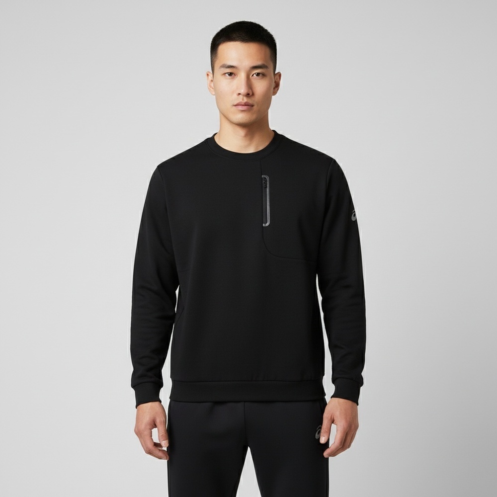 Asics亚瑟士2025男子男式运动卫衣针织无帽卫衣2031F366-001