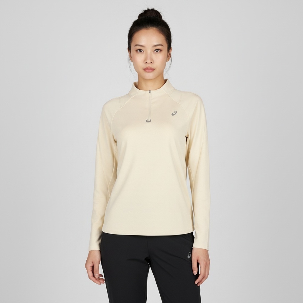 Asics亚瑟士2025女子女式莱卡跑步长袖T恤针织无领长T2012D394-200