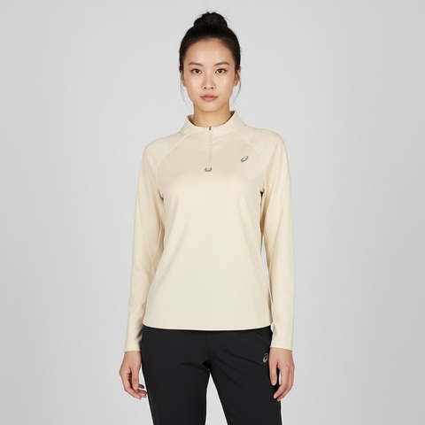 Asics亚瑟士2025女子女式莱卡跑步长袖T恤针织无领长T2012D394-200