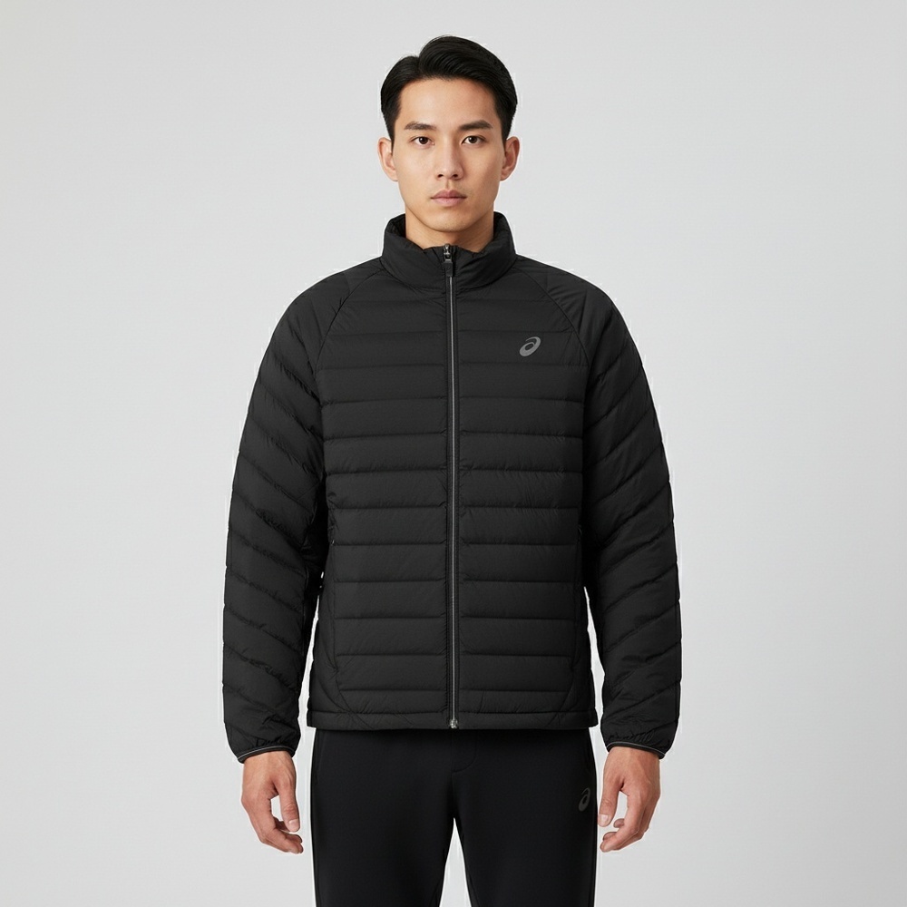Asics亚瑟士2025男子男式运动轻量羽绒夹克薄羽绒服-短2031F372-001