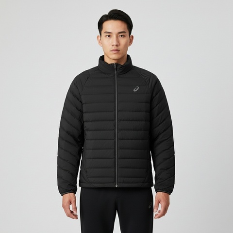Asics亚瑟士2025男子男式运动轻量羽绒夹克薄羽绒服-短2031F372-001