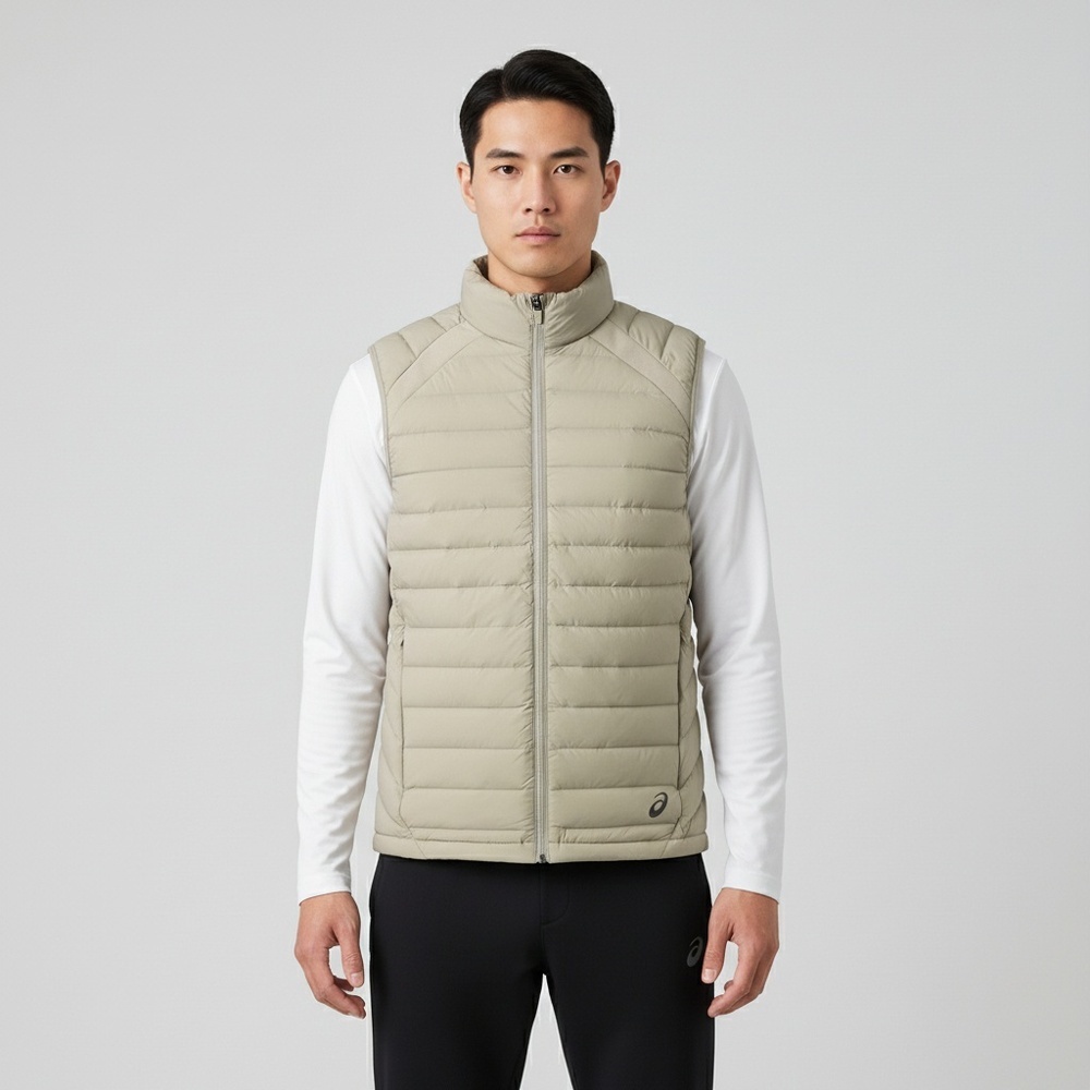Asics亚瑟士2025男子男式运动轻量羽绒马甲羽绒背心2031F370-020