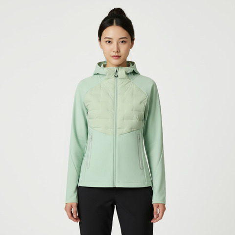 Asics亚瑟士2025女子女式跑步拼接羽绒连帽夹克薄羽绒服-短2012D390-300