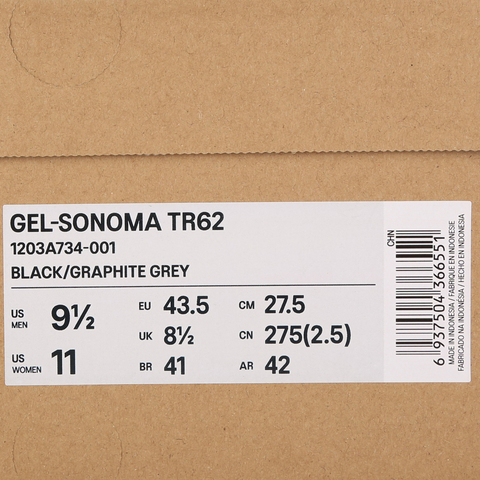 Asics亚瑟士2025中性GEL-SONOMA TR 62AT1203A734-001