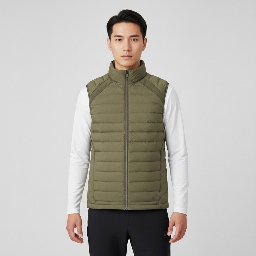 Asics亚瑟士2025男子男式运动轻量羽绒马甲羽绒背心2031F370-300