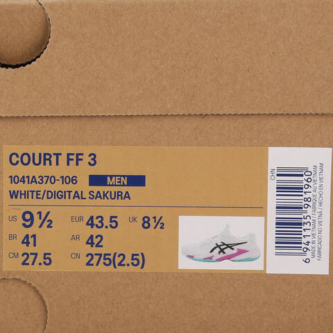 Asics亚瑟士2025男子COURT FF 3TENNIS1041A370-106