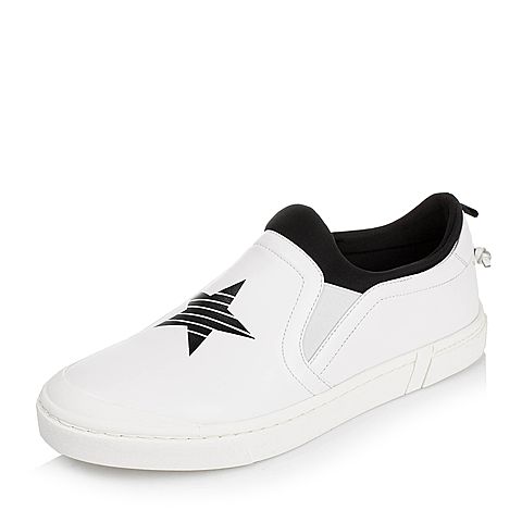 BASTO/百思图秋季白色软面牛皮男单鞋BCH12CM6