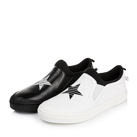 BASTO/百思图秋季白色软面牛皮男单鞋BCH12CM6