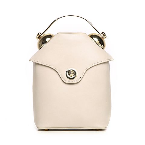 BASTO/百思图夏季白色人造革简约纯色时尚女链条包X1167BN7