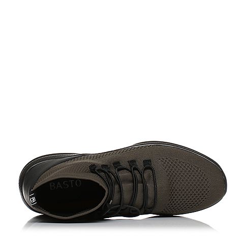 BASTO/百思图冬季专柜同款拼接松紧带男休闲鞋BID29DD7