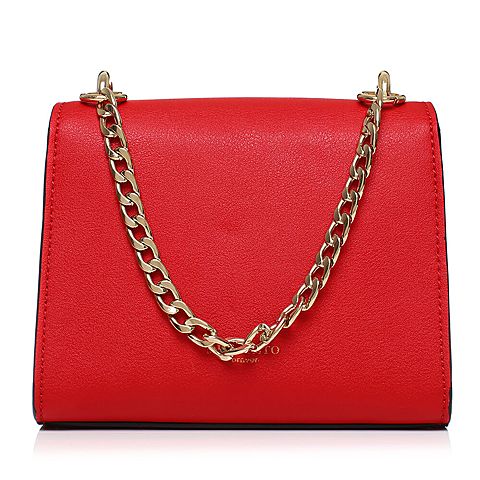 BASTO/百思图秋季红色人造革小巧可爱贴布时尚女包X1209CN7