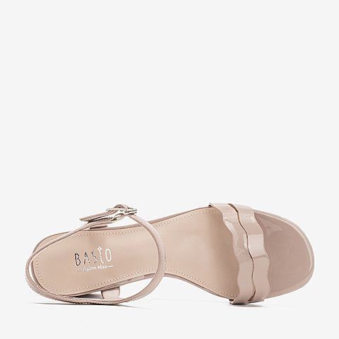 BASTO/百思图夏季专柜同款粉色休闲女皮凉鞋RNU17BL9