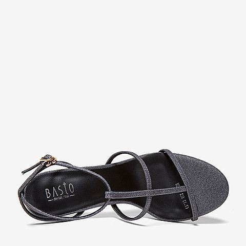 BASTO/百思图夏季专柜同款中银人造革女凉鞋MB203BL9