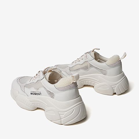 BASTO/百思图秋季白色剖层拼接时尚坡跟老爹鞋女旅游鞋AS736CM9