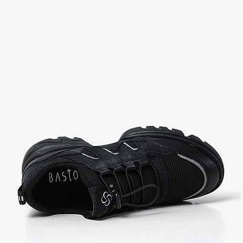 BASTO/百思图秋季专柜同款松紧带坡跟女旅游鞋A1997CM9