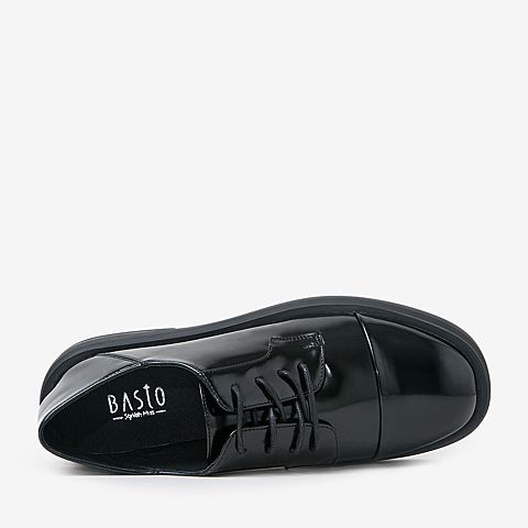 BASTO/百思图2020春季专柜同款系带舒适英伦风单鞋女皮鞋MAM31AM0