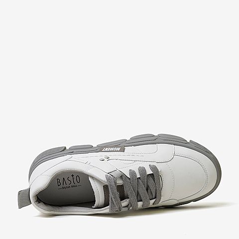 百思图2020春季新款商场同款系带厚底潮酷板鞋女老爹鞋ZTF01AM0