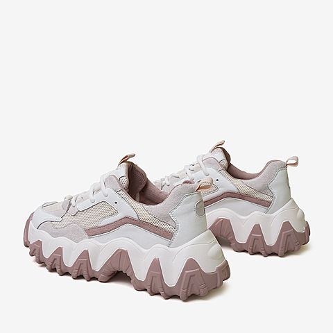 百思图2020春季新款松糕厚底拼色运动风ins潮酷女老爹鞋A2392AM0