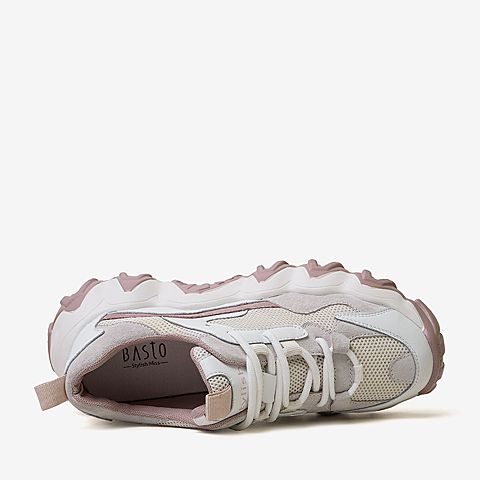 百思图2020春季新款松糕厚底拼色运动风ins潮酷女老爹鞋A2392AM0