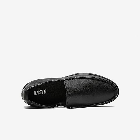 百思图2020夏季新款商场同款牛皮一脚蹬男商务休闲皮鞋F2022BM0