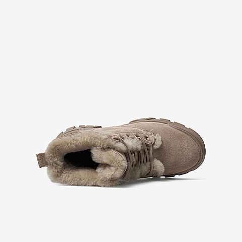 百思图2020冬季新款复古时尚保暖系带马丁靴女休闲短靴CD111DD0