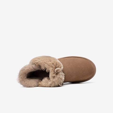 百思图2020冬季新款商场同款时尚保暖短筒雪地靴女棉靴XD050DD0
