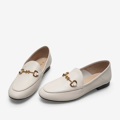 百思图2021春季新款商场同款时尚马衔扣浅口乐福鞋女单鞋RSM21AA1