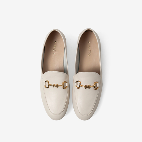 百思图2021春季新款商场同款时尚马衔扣浅口乐福鞋女单鞋RSM21AA1