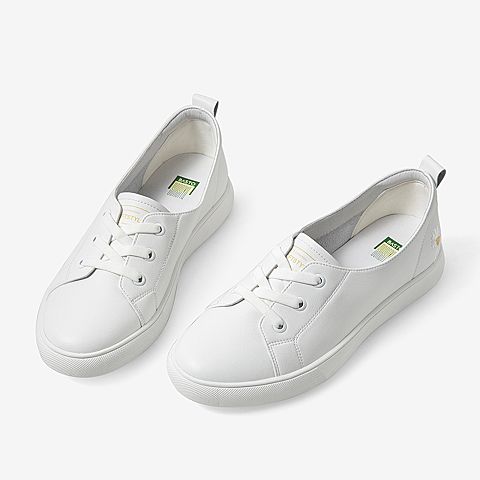 百思图2021春季新款青春活力小雏菊平底小白鞋女休闲单鞋YIP60AM1